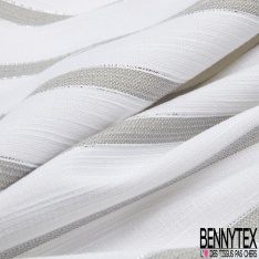 Jacquard rayure horizontale blanc disctret jaune fluo