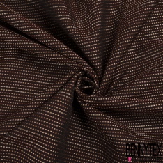 Jacquard rayure horizontale blanc discret gris chiné lurex argent