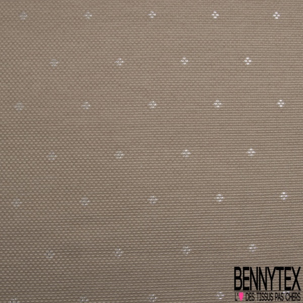 Jacquard mini losange fantaisie lurex or fond blanc cassé