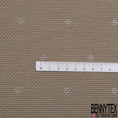 Jacquard mini losange fantaisie lurex or fond blanc cassé