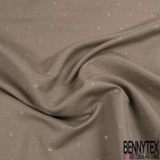 Jacquard mini losange fantaisie lurex or fond blanc cassé