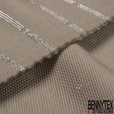 Jacquard mini losange fantaisie lurex or fond blanc cassé