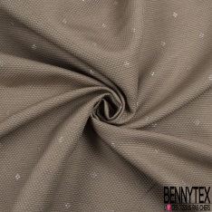 Jacquard mini losange fantaisie lurex or fond blanc cassé