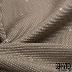Jacquard mini losange fantaisie lurex or fond blanc cassé