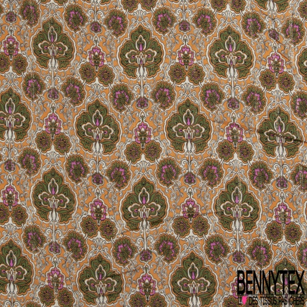 Coupon 3m fibranne viscose simple base imprimé géométrique et floral ton bleu roi noir blanc discret