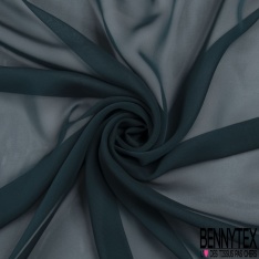 Coupon 3m mousseline georgette uni vert alpin