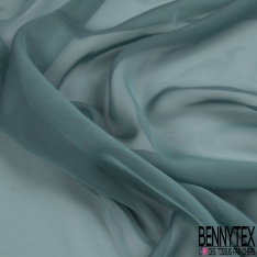 Coupon 3m mousseline georgette uni bleu sarcelle