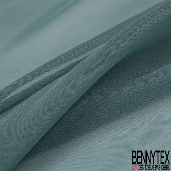 Coupon 3m mousseline georgette uni bleu sarcelle