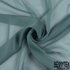 Coupon 3m mousseline georgette uni bleu sarcelle