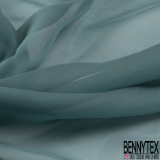 Coupon 3m mousseline georgette uni bleu sarcelle