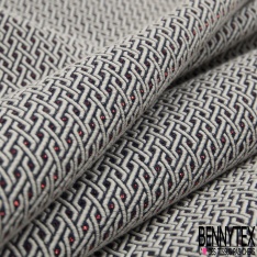 Jacquard effet paillette lurex or fond rouge