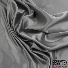 Satin polyester double face bleu roi noir