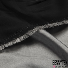 Satin polyester double face bleu roi noir