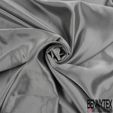 Satin polyester double face bleu roi noir