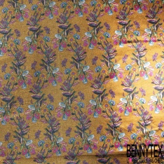 Sergé polyamide épais verso paillette or fond rouge mandarin