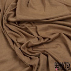 Jersey viscose polyester uni canelle