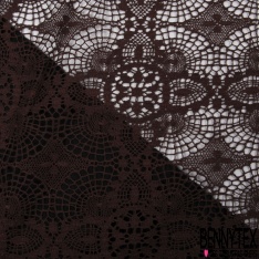 Guipure coton motif baroque coquille d'oeuf