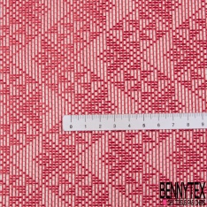 Jacquard coton rayure horizontale nattée camaïeu de bleu blanc discret noir