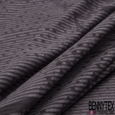Jersey polyester fin motif léopard noir beige foncé