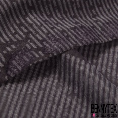 Jersey polyester fin motif léopard noir beige foncé