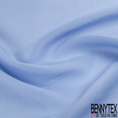 Organza de soie jacquard rayure horizontale uni timbre bleu