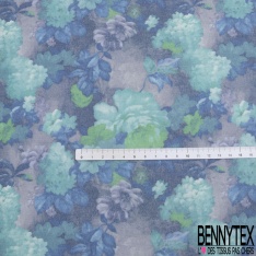Toile coton chiné blanc optique aztèque
