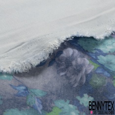 Toile coton chiné blanc optique aztèque