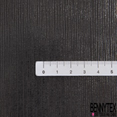 Double Organza de soie rayure verticale mylar argent fond noir