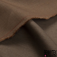 Coupon 3m Laine tailleur froide mi rigide chiné brun fauve souris petite laize