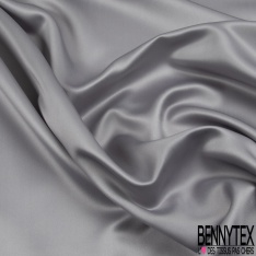 Satinette polyester uni taupe foncé