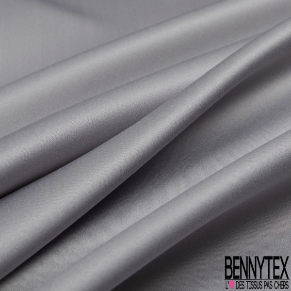 Satinette polyester uni taupe foncé