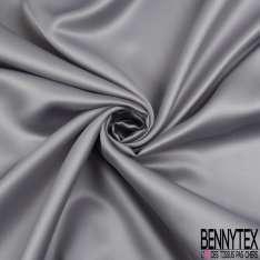 Satinette polyester uni taupe foncé