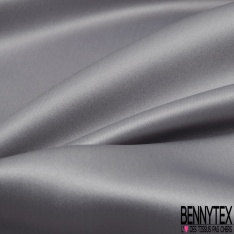 Satinette polyester uni taupe foncé