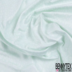 Coupon 2m80 jacquard damassée de soie motif palmier lurex argent fond rose dragées
