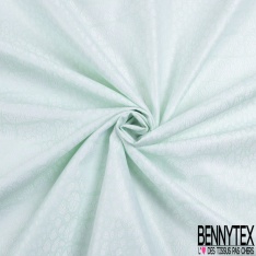 Coupon 2m80 jacquard damassée de soie motif palmier lurex argent fond rose dragées