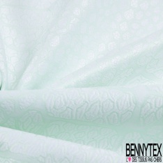 Coupon 2m80 jacquard damassée de soie motif palmier lurex argent fond rose dragées
