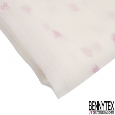 Mousseline soie viscose noir lancée découpée motif floral lurex canon de fusil