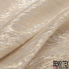 Lamé de soie métal chiné or argent fabriqué en France