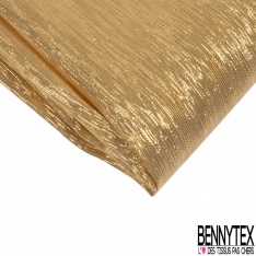 Coupon 3m Mousseline lamé de soie métal chiné or argent fabriqué en France