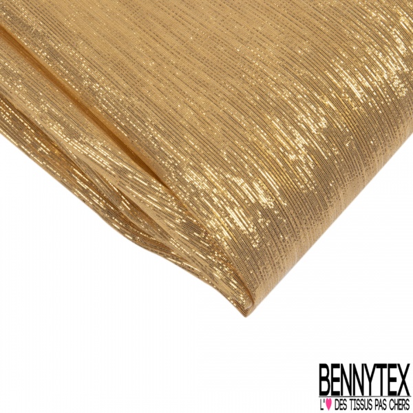Coupon 3m Mousseline lamé de soie métal chiné or argent fabriqué en France
