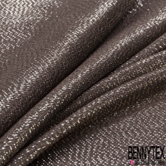 Coupon 2m Crêpe de soie fluide lamé chiné fushia noir fabriqué en France