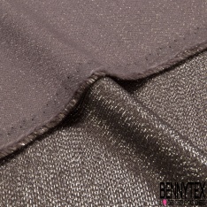 Coupon 2m Crêpe de soie fluide lamé chiné fushia noir fabriqué en France