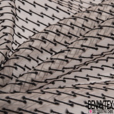 Coupon 2m80 organza de soie rayure horizontale chinée blanc rose