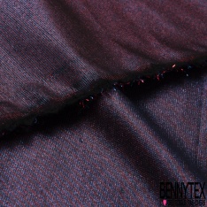 Coupon 3m jacquard triple organza de soie fantaisie marine