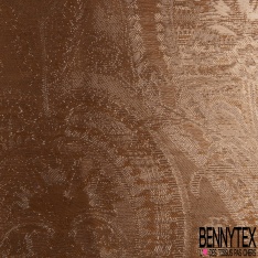 Coupon 2m50 Crêpe de soie viscose fluide de luxe blanc cassé lurex or