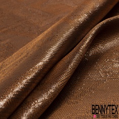 Coupon 2m50 Crêpe de soie viscose fluide de luxe blanc cassé lurex or