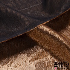 Coupon 2m50 Crêpe de soie viscose fluide de luxe blanc cassé lurex or