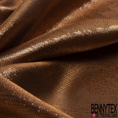 Coupon 2m50 Crêpe de soie viscose fluide de luxe blanc cassé lurex or