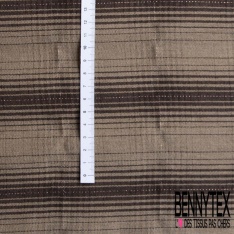 Coton gratté tissé teint écossais chocolat rouge minéral lurex noisette fond blanc discret