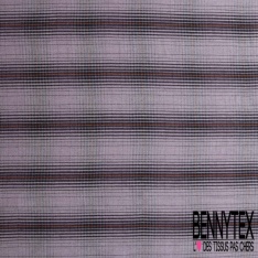 Coton gratté tissé teint motif rayure horizontale choclat sable mouillé lurex rose gold